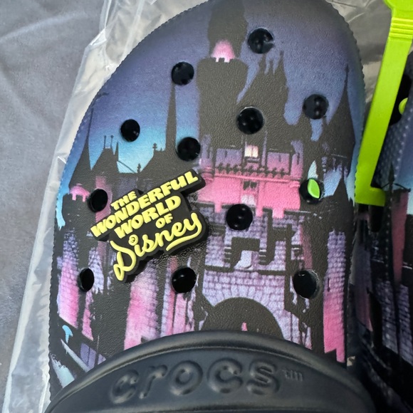 Disney Parks Tinker Bell Wonderful World of Disney 100th Crocs Purple 10M/12W - Picture 7 of 12